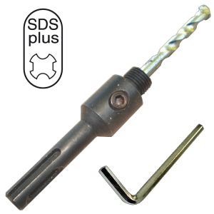 SDS Plus Arbor for Hole Saws 5/8 up to 1 1/8 inch Diameter 16mm to 29mm Diameter with SDS end fitting inc TCT Pilot
